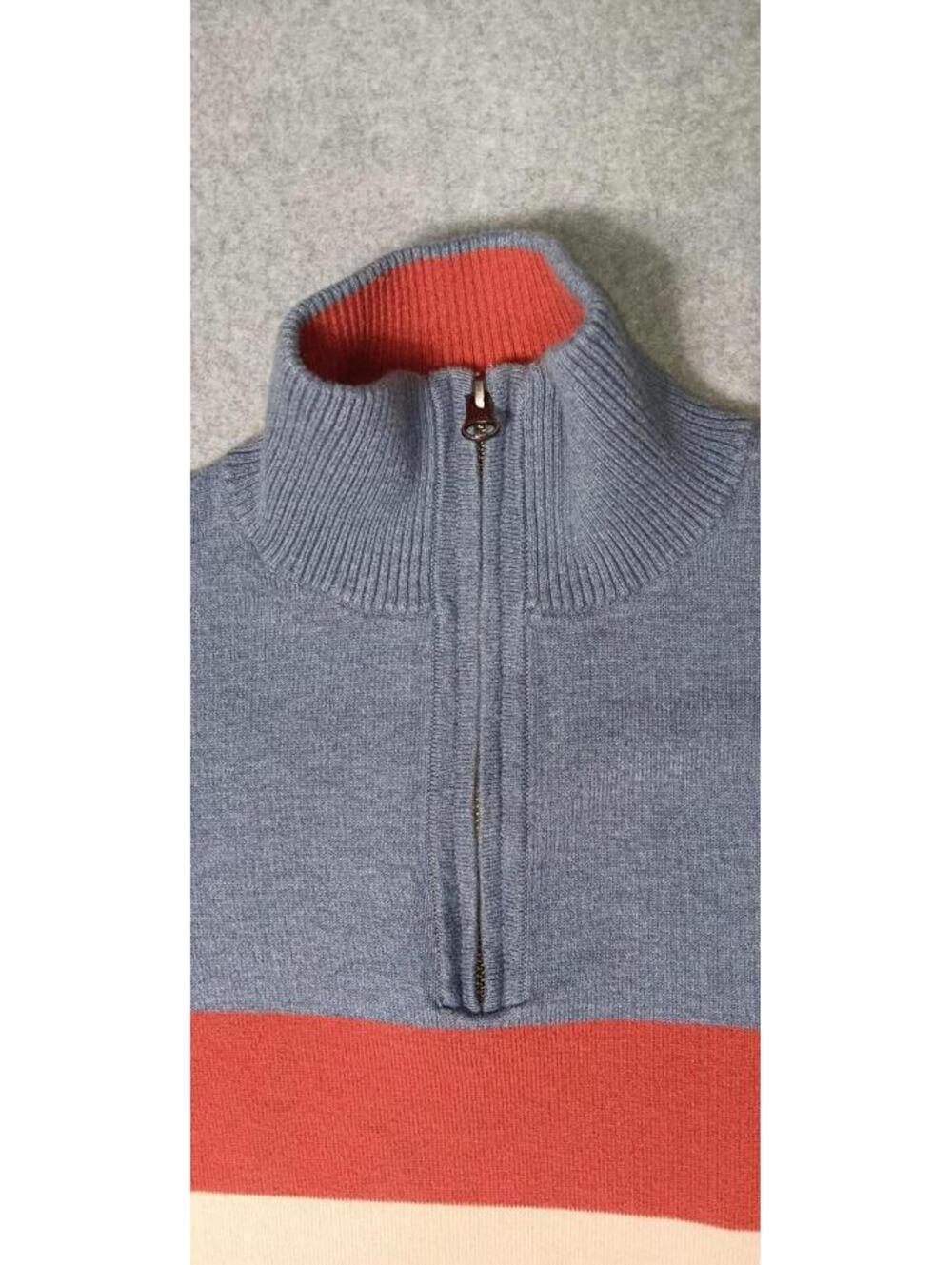 J Crew Pullover Partial Zip Up Sweatshirt Jacket Mens Size Small Red White... - Picture 9 of 11